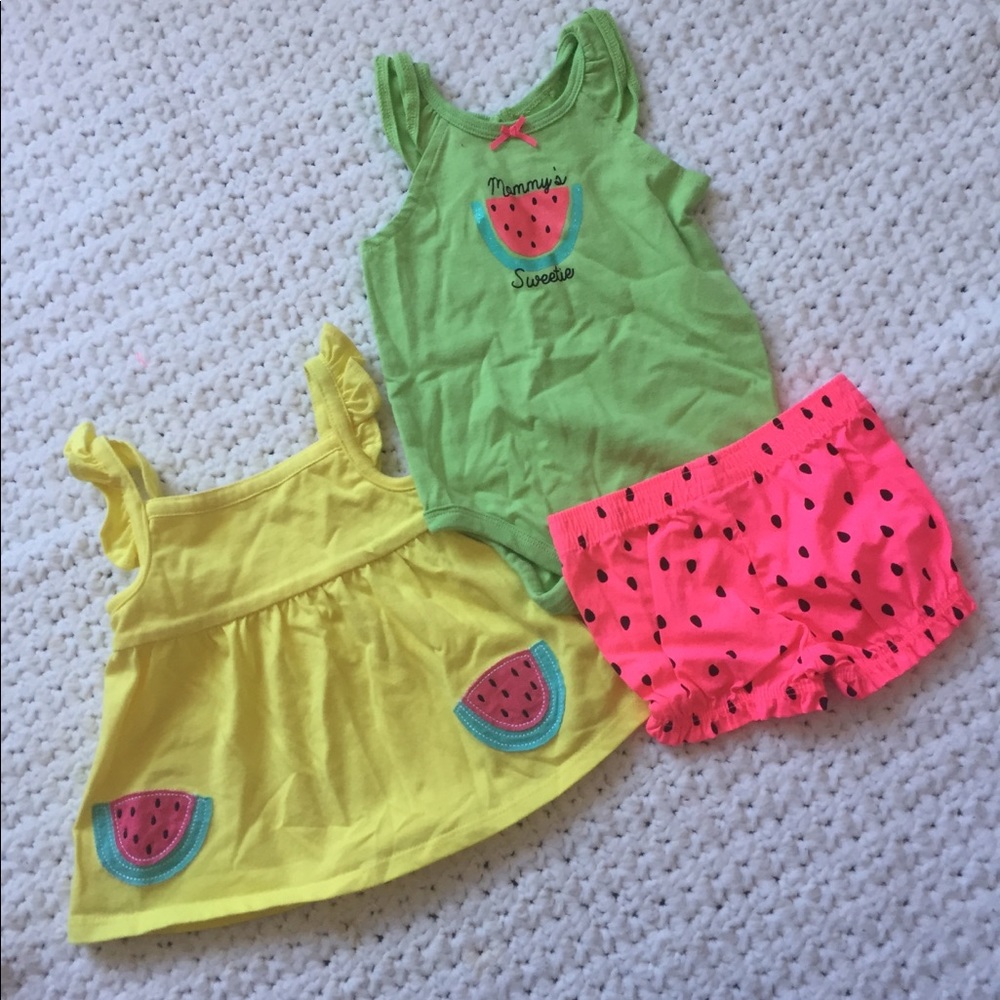 Watermelon outfits! Mix and match tops w/ shorts